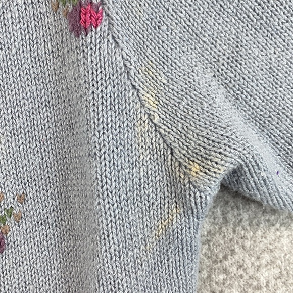 Vtg. Herman Geist hand embroidered cardigan S cottagecore floral 80's feminine - Picture 6 of 12